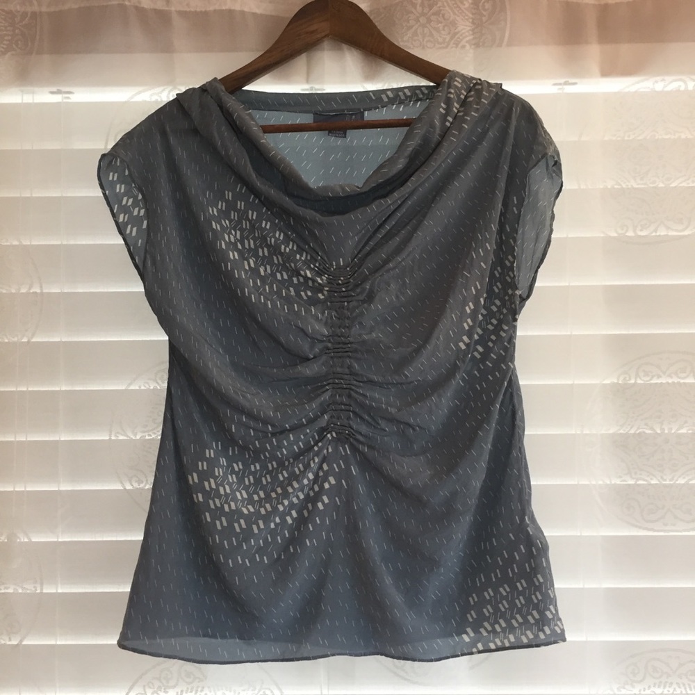 Anthropologie | Lil Blue Silk Top